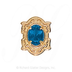 GS495 BT - 14 Karat Gold Blue Topaz Slide 
